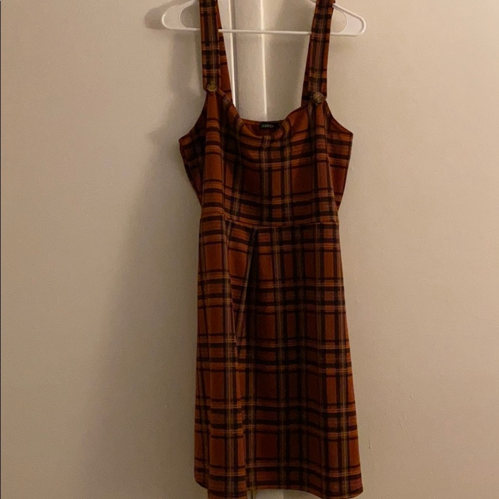 Plaid Jumper/bibbed Dress